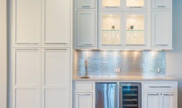 Walpole Custom Bar and Lighted Cabinets