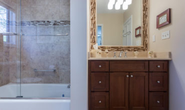 Dark Cherry Custom Vanity by Walpole Cabinetry