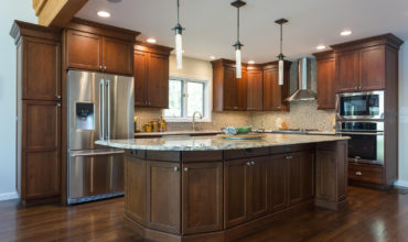Dark Cherry Custom Kitchen by Walpole Cabinetry