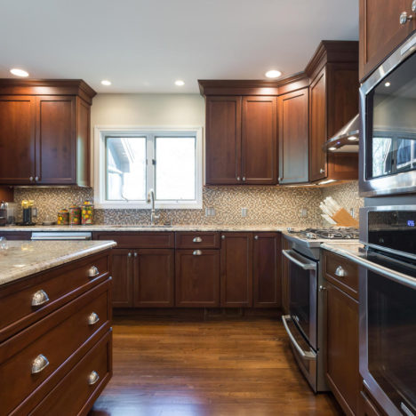 Overlay Style Dark Cherry Kitchen by Walpole Cabinetry