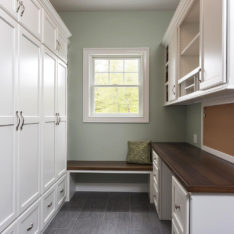 Custom Mud Room Cabinets & Shelving by Walpole Cabinetry