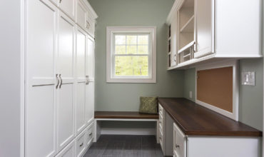Custom Mud Room Cabinets & Shelving by Walpole Cabinetry