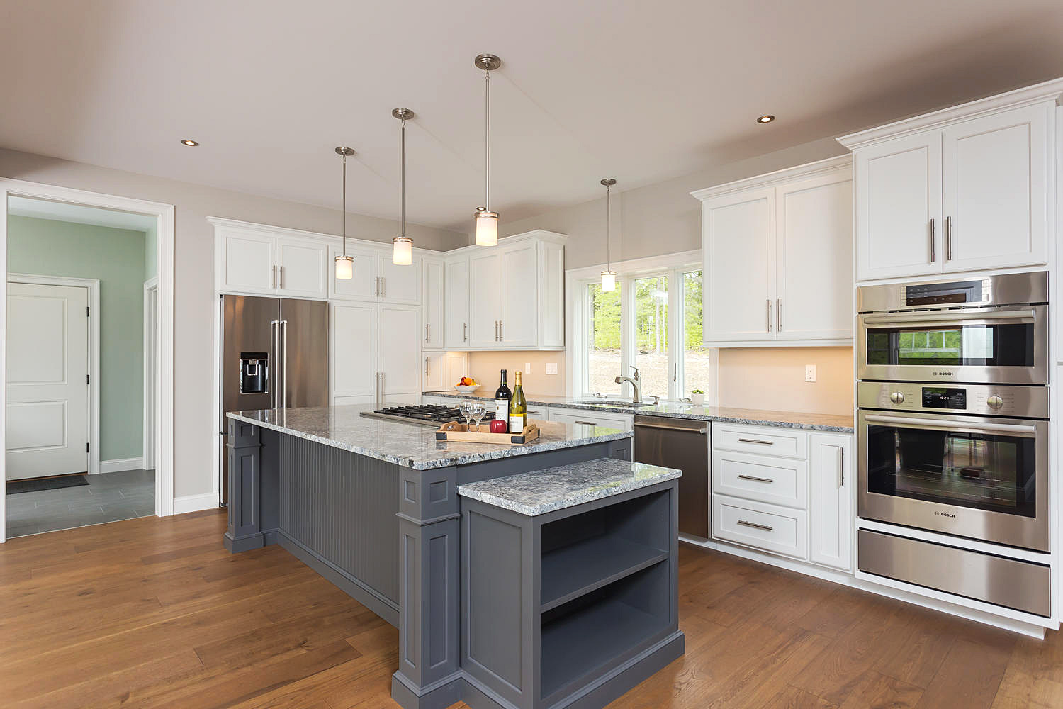 Painted Cabinets with Contrasting Custom Island by Walpole Cabinetry